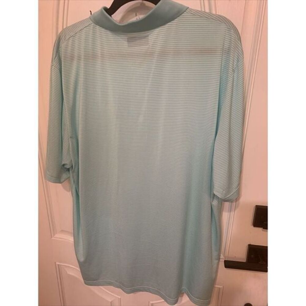 Grand Slam Teal Blue Striped Polo Short Sleeves Golf‎ Shirt men's 2XL Striped - Picture 5 of 5